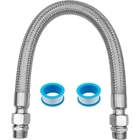 خرطوم قافز للضاغط من الدرجة الصناعية، موصل ذكر NPT مقاس 3/4 بوصة × خرطوم هواء مرن من الفولاذ المقاوم للصدأ بطول 40 بوصة، مع مفاصل دوارة 360 درجة على كلا الجانبين (20L-3/4-NPT) in Kuwait