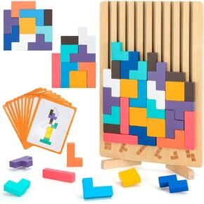 Wooden Stacking Puzzle Toy,3D Colored Wooden Puzzle,Russian Montessori Brain Blocks Puzzles Toys Gift for Boys and Girls,Board Jigsaw Game Toys for Brain Teasers for Toddlers 3-8Years in Saudi Arabia