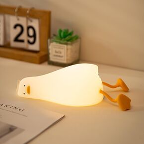 Benson Lying Flat Duck Night Light, Existential Crisis Duck Lamp, 3-Level Dimmable Rechargeable DuckyLay Lamp, Silicone Touch Control Nursery Nightlight for Breastfeeding, Kids Room Decor in Saudi Arabia