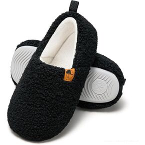 House Slippers for Women Lightweight House Shoes Warm Closed Back Slippers | Memory Foam Soft Fleece Fuzzy Curly Fur Loafer Slippers for Indoor Outdoor in Saudi Arabia