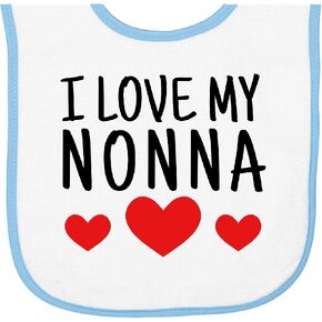 inktastic I Love My Nonna Baby Terry Cloth Bib in Kuwait