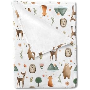HawSkgFub Animal Bear Deer Arrow Baby Blanket Boy Gift, Teal Blue Plaid Patchwork Explore Be Brave Stay Wild Flannel Fleece Nursery Bed Blankets Soft Newborn Infant Toddler Crib Bedding 30x40 in Saudi Arabia