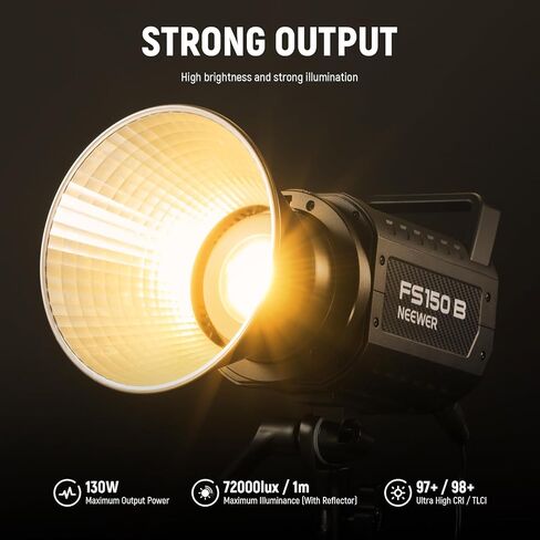 NEEWER FS230B LED Studio Video Light, 230W Bi Colour COB Continuous Lighting with 2.4G/APP Control, 110000Lux/m, 2700K-6500K, CRI 97+, Bowens Mount, Cleaning Cloth for Photography Video Recording in Saudi Arabia