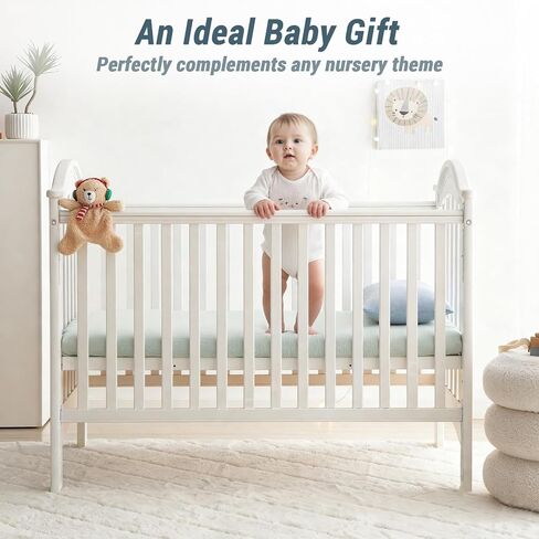 ملاءات سرير أطفال من الموسلين ثقيلة الوزن - قطعتان من ملاءات سرير الأطفال المحايدة مقاس 52 بوصة × 28 بوصة للأولاد والبنات، ملاءة مرتبة قياسية للأطفال مصنوعة من القطن العضوي الناعم بنسبة 100% قابلة للتنفس (أزرق، أخضر فاتح) in Saudi Arabia