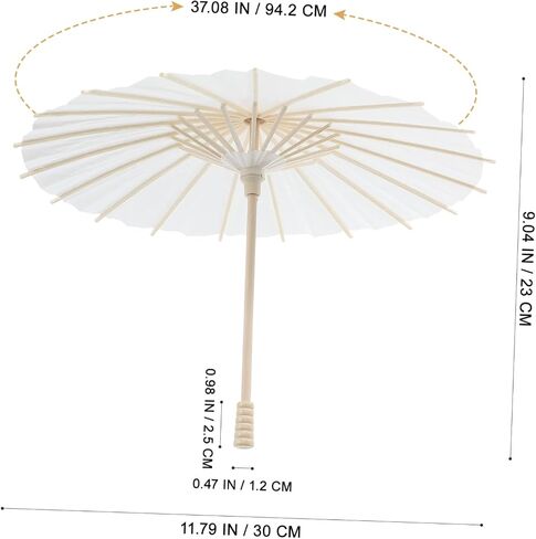 Luxshiny 2Pcs Decorative Blank Paper Umbrella for DIY Handcrafts Photography Diameter White Oiled Paper Parasol for Parties Festivals and Giving in Saudi Arabia