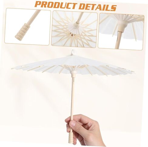 Luxshiny 2Pcs Decorative Blank Paper Umbrella for DIY Handcrafts Photography Diameter White Oiled Paper Parasol for Parties Festivals and Giving in Saudi Arabia