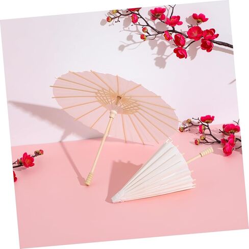 Luxshiny 2Pcs Decorative Blank Paper Umbrella for DIY Handcrafts Photography Diameter White Oiled Paper Parasol for Parties Festivals and Giving in Saudi Arabia