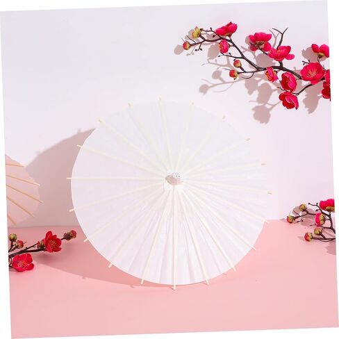 Luxshiny 2Pcs Decorative Blank Paper Umbrella for DIY Handcrafts Photography Diameter White Oiled Paper Parasol for Parties Festivals and Giving in Saudi Arabia