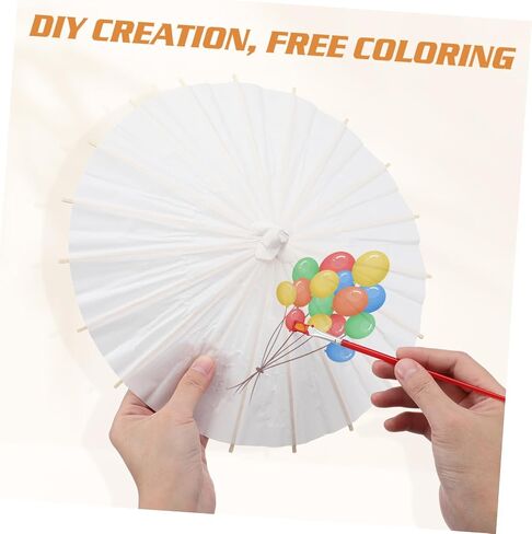 Luxshiny 2Pcs Decorative Blank Paper Umbrella for DIY Handcrafts Photography Diameter White Oiled Paper Parasol for Parties Festivals and Giving in Saudi Arabia