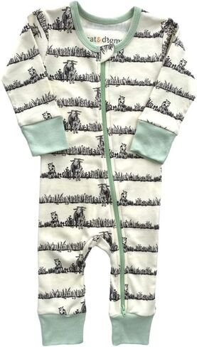 Cat & Dogma Organic Cotton Zippy Playsuit for Babies and Infants, Unisex, 0-3 Months to 18-24 Months in Saudi Arabia