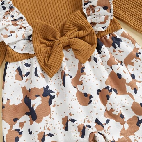 Western Baby Girl Clothes Horse Print Romper Bow Patchwork Jumpsuit Ruffle Sleeve Bodysuit Infant Cowgirl Outfit in Saudi Arabia