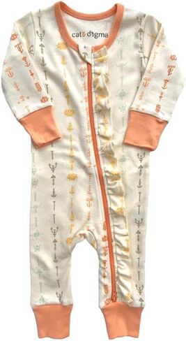 Cat & Dogma Organic Cotton Zippy Playsuit for Babies and Infants, Unisex, 0-3 Months to 18-24 Months in Saudi Arabia