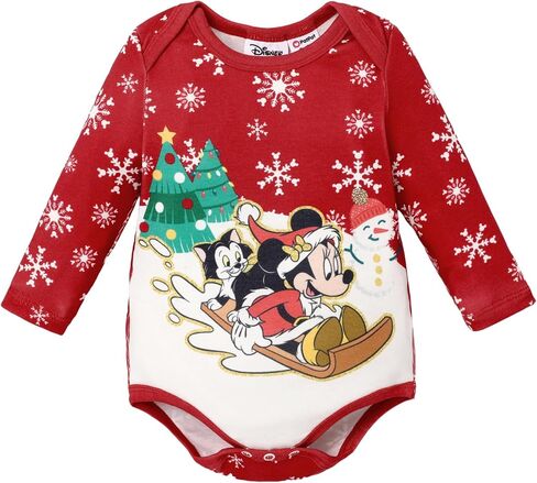 Disney Princess Ariel Belle Mickey Minnie Mouse Winnie the Pooh Baby Clothes Long Snap Bodysuit for Newborn to Infant in Kuwait
