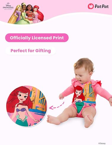Disney Princess Ariel Belle Mickey Minnie Mouse Winnie the Pooh Baby Clothes Long Snap Bodysuit for Newborn to Infant in Kuwait