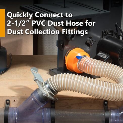 محول منفذ الغبار POWERTEC 70506 سريع التوصيل لمنفذ 1-3/4 بوصة ~ 2-1/2 بوصة إلى خرطوم جمع الغبار 4 بوصة و2-1/2 بوصة، مع محول ملولب لمجموعة خرطوم مكنسة كهربائية POWERTEC in Saudi Arabia