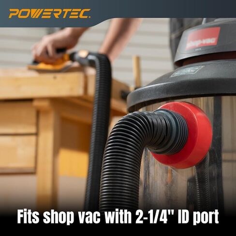 محول منفذ الغبار POWERTEC 70506 سريع التوصيل لمنفذ 1-3/4 بوصة ~ 2-1/2 بوصة إلى خرطوم جمع الغبار 4 بوصة و2-1/2 بوصة، مع محول ملولب لمجموعة خرطوم مكنسة كهربائية POWERTEC in Saudi Arabia
