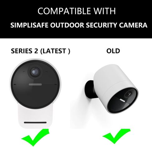 حامل حائط معدني آمن من Teccle متوافق مع سلسلة كاميرات SimpliSafe الخارجية 2 وكاميرا SimpliSafe الخارجية، مضادة للسقوط، دعامة تثبيت دوارة قابلة للتعديل 360 درجة in Kuwait