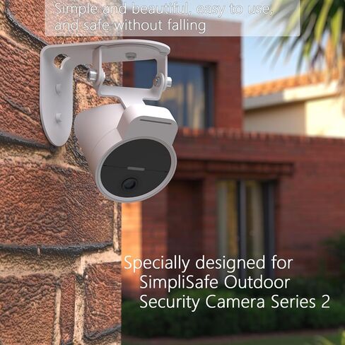 حامل حائط معدني آمن من Teccle متوافق مع سلسلة كاميرات SimpliSafe الخارجية 2 وكاميرا SimpliSafe الخارجية، مضادة للسقوط، دعامة تثبيت دوارة قابلة للتعديل 360 درجة in Kuwait