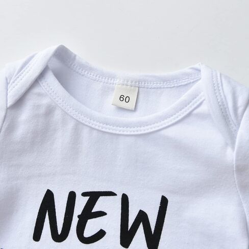 Newborn Infants Baby Boy Clothes New To The Crew Letter Print Long Sleeve Romper and Pants Hat 3PCS Outfit Sets in Saudi Arabia