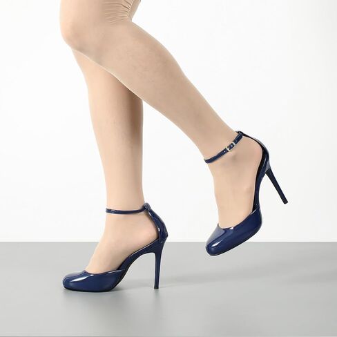 للجنسين الرجال النساء جولة تو الكعب العالي Stiletto براءات الاختراع والجلود الكعوب الكاحل حزام مضخات فستان أنيق أحذية الحفلات in Kuwait