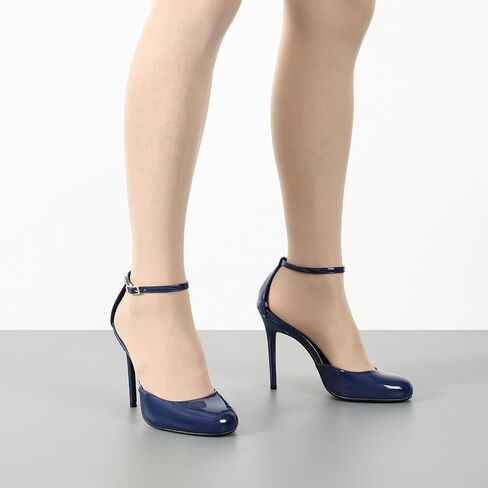 للجنسين الرجال النساء جولة تو الكعب العالي Stiletto براءات الاختراع والجلود الكعوب الكاحل حزام مضخات فستان أنيق أحذية الحفلات in Kuwait