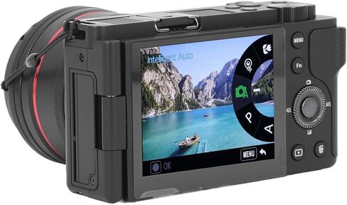 كاميرا رقمية للتصوير الفوتوغرافي، كاميرا 5K 64MP 30FPS HDR DSLR مع شاشة قلاب 3.2 بوصة 180 درجة تكبير بصري 12X، مستشعر CMOS، كاميرا تسجيل فيديو بتركيز تلقائي لصور شخصية للفيديو in Kuwait
