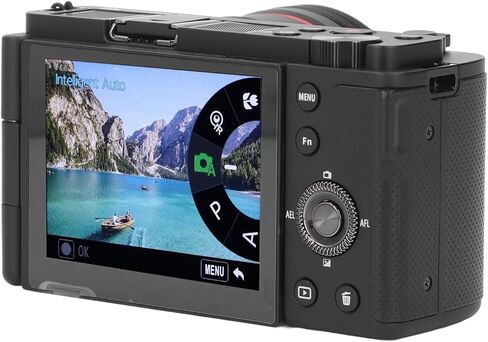 كاميرا رقمية للتصوير الفوتوغرافي، كاميرا 5K 64MP 30FPS HDR DSLR مع شاشة قلاب 3.2 بوصة 180 درجة تكبير بصري 12X، مستشعر CMOS، كاميرا تسجيل فيديو بتركيز تلقائي لصور شخصية للفيديو in Kuwait