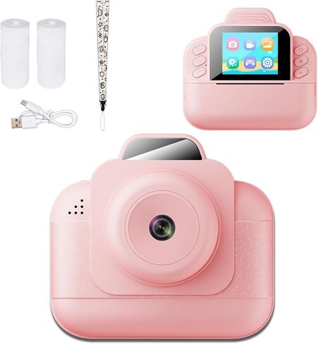 Upgraded Instant Print Camera, Portable Digital Kids Camera Instant Print Toy with 2.4 Inch Screen & Time Lapse & Thermal Printing & Multiple Filters for Girls & Boys Travel (Blue) in Saudi Arabia