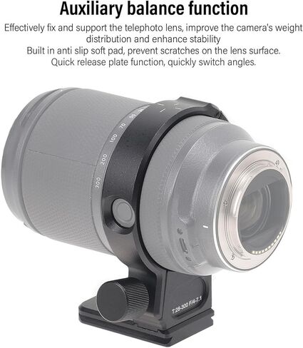 Zopsc for Tamron T28 300mm Tripod Collar Ring, Lens Support Bracket with Quick Release Plate, 1 4 and 3 8in Threaded Hole for Tripod Monopod, Anti Slip Aluminum Alloy Mount in Saudi Arabia