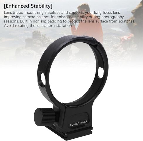 Zopsc for Tamron T28 300mm Tripod Collar Ring, Lens Support Bracket with Quick Release Plate, 1 4 and 3 8in Threaded Hole for Tripod Monopod, Anti Slip Aluminum Alloy Mount in Saudi Arabia