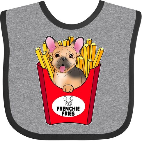 inktastic Cute Frenchie in French Fries Baby Bib in Saudi Arabia