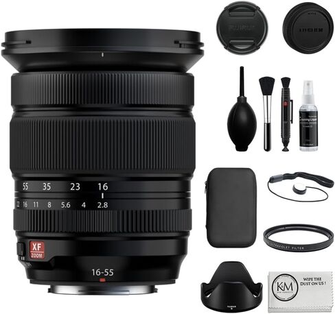 FUJIFILM XF 16-55mm f/2.8 R LM WR II Lens Bundle with 72mm UV Filter + Deluxe Photo Starter Kit + Microfiber Cleaning Cloth (4 Items) in Saudi Arabia