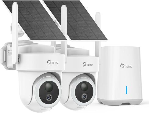 كاميرات مراقبة 4K لاسلكية خارجية بدون اشتراك، نظام كاميرات مراقبة منزلية PTZ بزاوية 360 درجة، قاعدة تخزين محلية 64 جيجا، الذكاء الاصطناعي للتعرف على الإنسان/المركبة/الحيوانات الأليفة، رؤية ليلية ملونة، طقم كاميرا 2 in Kuwait