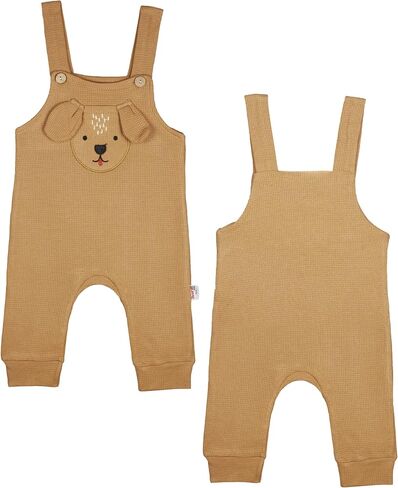 Cotton Waffle Baby Overall/Romper Cute Dog Design With Long Sleeve Tshirt For Newborns & Infants Baby Boys and Girls in Saudi Arabia