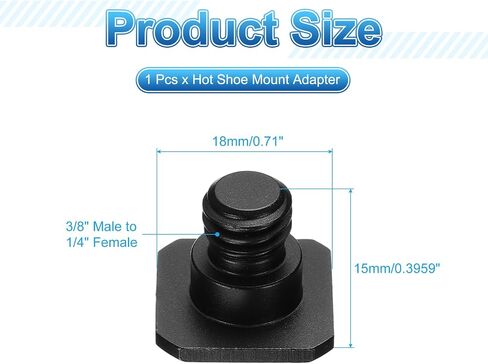 PATIKIL Hot Shoe Adapter 3/8" Male to 1/4" Female, 1 Pcs Hot Shoe Mount Adapter Camera Mount Screw Camera Video Light Converter for Microphone Holder Accessories 0.59x0.71x0.71 Inch in Saudi Arabia