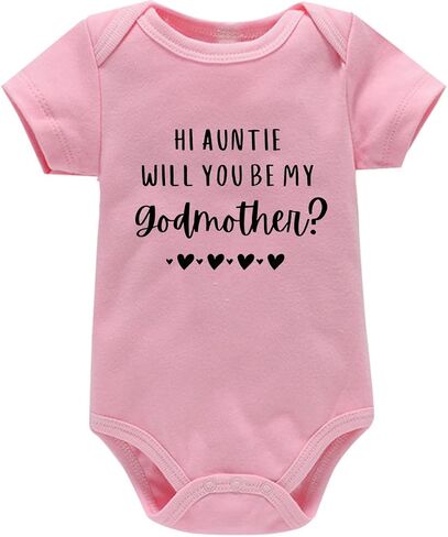 Hi Auntie Will You Be My Godmother Romper for Baby Funny Infant Boy Girl Bodysuits Auntie Newborn Clothes in Saudi Arabia