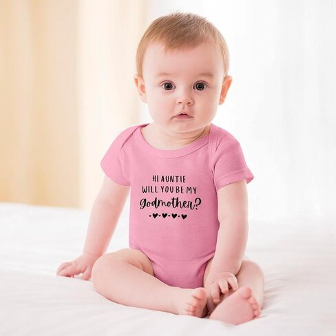 Hi Auntie Will You Be My Godmother Romper for Baby Funny Infant Boy Girl Bodysuits Auntie Newborn Clothes in Saudi Arabia