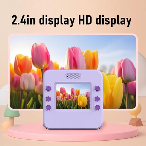 Instant Print Camera for Kids, 180° Flip Camera with 1080P Videos, Selfie Function, Toddler Portable Travel Print Digital Toy for Boys Girls (Purple) in Saudi Arabia