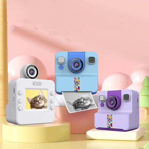 Instant Print Camera for Kids, 180° Flip Camera with 1080P Videos, Selfie Function, Toddler Portable Travel Print Digital Toy for Boys Girls (Purple) in Saudi Arabia