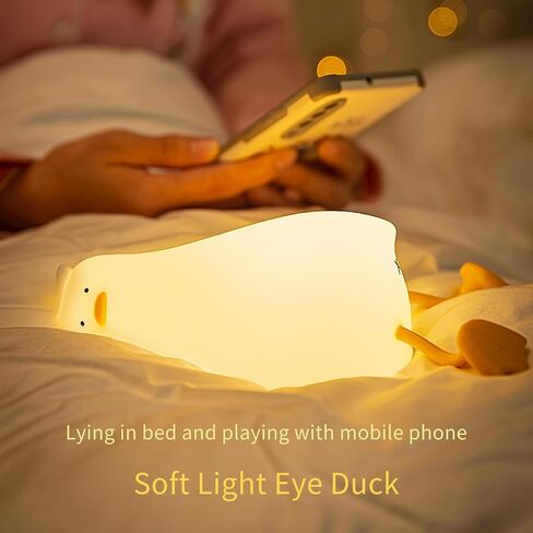 Benson Lying Flat Duck Night Light, Existential Crisis Duck Lamp, 3-Level Dimmable Rechargeable DuckyLay Lamp, Silicone Touch Control Nursery Nightlight for Breastfeeding, Kids Room Decor in Saudi Arabia
