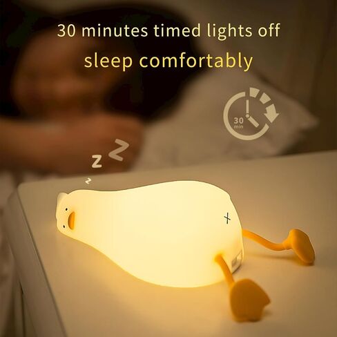 Benson Lying Flat Duck Night Light, Existential Crisis Duck Lamp, 3-Level Dimmable Rechargeable DuckyLay Lamp, Silicone Touch Control Nursery Nightlight for Breastfeeding, Kids Room Decor in Saudi Arabia