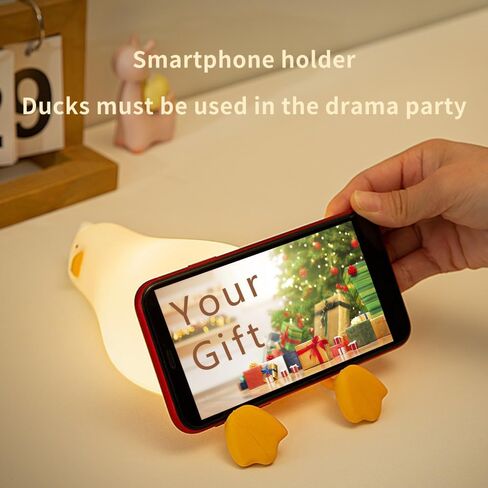 Benson Lying Flat Duck Night Light, Existential Crisis Duck Lamp, 3-Level Dimmable Rechargeable DuckyLay Lamp, Silicone Touch Control Nursery Nightlight for Breastfeeding, Kids Room Decor in Saudi Arabia