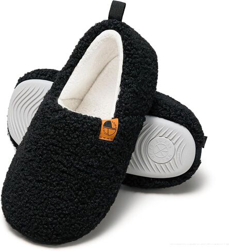 House Slippers for Women Lightweight House Shoes Warm Closed Back Slippers | Memory Foam Soft Fleece Fuzzy Curly Fur Loafer Slippers for Indoor Outdoor in Saudi Arabia