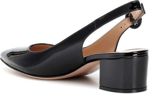 Eldof Slingback الكعوب النسائية كتلة منخفضة الكعب أشار تو مضخات الكاحل مشبك مكتب اللباس أحذية من جلد الغزال 2 بوصة in Kuwait