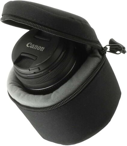 Navitech Black Water Resistant Camera Lens Protective Case Pouch - Compatible with Canon RF 16mm F2.8 STM Lens in Saudi Arabia