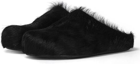 إمرأة فروي البغال الانزلاق على جولة تو فو الفراء الشرائح مريحة شبشب منزل أحذية منصة قباقيب أحذية أنيقة لطيف in Kuwait