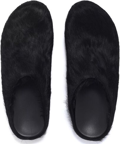 إمرأة فروي البغال الانزلاق على جولة تو فو الفراء الشرائح مريحة شبشب منزل أحذية منصة قباقيب أحذية أنيقة لطيف in Kuwait