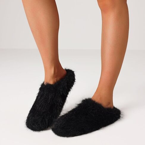 إمرأة فروي البغال الانزلاق على جولة تو فو الفراء الشرائح مريحة شبشب منزل أحذية منصة قباقيب أحذية أنيقة لطيف in Kuwait