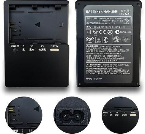 LP-E6 Charger for Canon LC-E6 LC-E6E LC-E6N LP-E6NH Battery EOS 90D 80D 70D 60D 60DA / 7D 6D 5D Mark II 5D Mark III 6D 5D Mark IV / 5Ds 5DSR EOSR1 R5 R5C R6 R7 / R5 R6 Mark II Cameras Power in Saudi Arabia