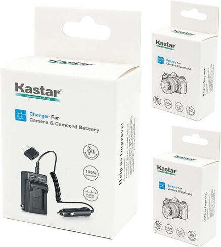 شاحن بطارية Kastar مع شاحن سيارة وبطاريتين لكاميرا Canon Powershot TX1 SD750 SD1000 SD780 is SD1400 is ELPH 100 HS ELPH 300 HS ELPH 310 HS ELPH 330 HS as NB-4L NB4L NB-4LH NB4LH CB-2LV in Saudi Arabia